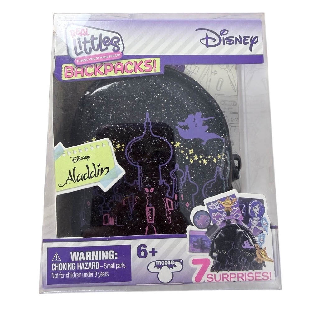 Disney Real Littles Aladdin Backpack Surprise Set 7‎ Accessories Mini Stationery